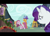 Size: 720x518 | Tagged: safe, screencap, pinkie pie, rarity, twisty pop, earth pony, pony, unicorn, yakity-sax, balloon, cropped, deflation, pinkamena diane pie, ponyville