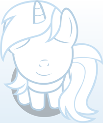 Size: 1061x1261 | Tagged: safe, artist:badumsquish, derpibooru exclusive, part of a set, oc, oc only, oc:post anonymously, pony, unicorn, badumsquish's kitties, bashful, derpibooru, derpibooru ponified, female, looking at you, looking up, meta, no eyes, ponified, sitting, smiling, solo
