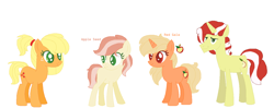 Size: 1404x558 | Tagged: safe, artist:1313jaysong1313, applejack, flim, oc, earth pony, pony, female, flimjack, male, offspring, parent:applejack, parent:flim, parents:flimjack, shipping, straight