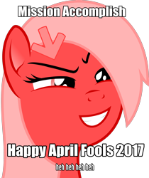 Size: 2000x2386 | Tagged: safe, artist:arifproject, oc, oc only, oc:downvote, pony, april fools, april fools 2017, bust, derpibooru, derpibooru ponified, grin, meme, meta, ponified, simple background, smiling, solo, transparent background, vector