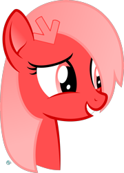 Size: 1800x2506 | Tagged: safe, artist:arifproject, oc, oc only, oc:downvote, pony, bust, derpibooru, derpibooru ponified, grin, hairclip, meta, ponified, simple background, smiling, solo, transparent background, vector