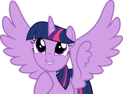 Size: 2000x1531 | Tagged: safe, artist:jp, derpibooru exclusive, derpibooru import, twilight sparkle, twilight sparkle (alicorn), alicorn, pony, the times they are a changeling, .svg available, cute, female, grin, happy, looking up, mare, simple background, smiling, solo, spread wings, svg, transparent background, twiabetes, vector