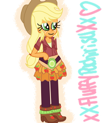 Size: 1024x1229 | Tagged: safe, artist:xxfluffypachirisuxx, applejack, equestria girls, friendship games, simple background, solo, transparent background