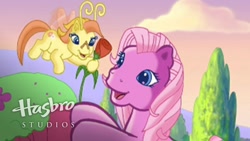 Size: 1920x1080 | Tagged: safe, screencap, pinkie pie, pinkie pie (g3), zipzee, breezie, earth pony, pony, g3, the princess promenade, flower, friendship and flowers, hasbro studios, rose