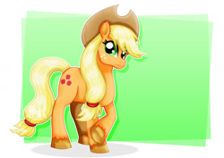 Size: 1600x1131 | Tagged: safe, artist:jotakaanimation, applejack, earth pony, pony, cowboy hat, female, freckles, hat, mare, smiling, solo, stetson