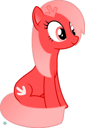 Size: 2014x3029 | Tagged: safe, artist:arifproject, oc, oc only, oc:downvote, earth pony, pony, cute, derpibooru, derpibooru ponified, female, mare, meta, ponified, simple background, sitting, smiling, solo, transparent background, vector, wide eyes