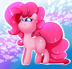 Size: 2800x2700 | Tagged: safe, artist:madacon, pinkie pie, earth pony, pony, atg 2018, candy, cheek fluff, cute, diapinkes, ear fluff, female, food, high res, mare, newbie artist training grounds, smiling, solo