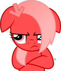 Size: 2000x2317 | Tagged: safe, artist:arifproject, oc, oc only, oc:downvote, earth pony, pony, angry, derpibooru, derpibooru ponified, floppy ears, meta, ponified, simple background, solo, transparent background, vector