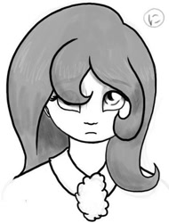 Size: 422x555 | Tagged: safe, artist:nimaru, princess celestia, human, bust, humanized, monochrome, portrait, solo