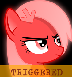 Size: 1080x1150 | Tagged: safe, artist:arifproject, oc, oc only, oc:downvote, pony, bust, derpibooru, derpibooru ponified, meme, meta, ponified, solo, triggered