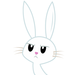 Size: 800x800 | Tagged: safe, artist:joey, derpibooru exclusive, angel bunny, bust, derpibooru, derpibooru badge, frown, male, meta, portrait, simple background, solo, transparent background, vector