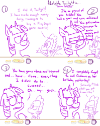 Size: 1280x1611 | Tagged: safe, artist:adorkabletwilightandfriends, derpibooru import, spike, twilight sparkle, twilight sparkle (alicorn), alicorn, dragon, pony, comic:adorkable twilight and friends, adorkable twilight, comic, dialogue, dreamworks face, food, lineart, mug, simple background, slice of life