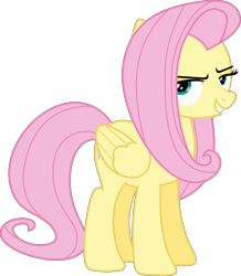 Size: 6065x6947 | Tagged: safe, artist:abadcookie, fluttershy, pegasus, pony, .svg available, absurd resolution, evil grin, female, grin, lidded eyes, mare, scheming, simple background, smiling, solo, transparent background, vector