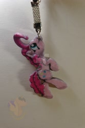 Size: 1024x1539 | Tagged: safe, artist:king-franchesco, pinkie pie, earth pony, pony, cutie mark, female, hooves, irl, keychain, mare, mouth hold, photo, solo