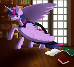 Size: 3010x2747 | Tagged: safe, artist:twigpony, derpibooru import, twilight sparkle, twilight sparkle (alicorn), alicorn, pony, book, professor, solo