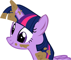 Size: 12791x10851 | Tagged: safe, artist:cyanlightning, derpibooru import, twilight sparkle, twilight sparkle (alicorn), alicorn, pony, castle sweet castle, absurd resolution, derp, mud, smiling, solo