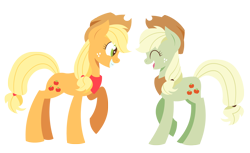 Size: 1900x1161 | Tagged: safe, artist:9centschange, applejack, earth pony, pony, neckerchief, recolor, self paradox, simple background, transparent background