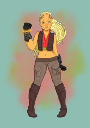 Size: 1536x2173 | Tagged: safe, artist:kutekiki, applejack, belly button, clothes, crossover, midriff, solo, species swap, star wars, vest, zabrak