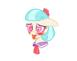 Size: 1000x800 | Tagged: safe, artist:mightyshockwave, coco pommel, blushing, head, heart eyes, mind control, simple background, solo, swirly eyes, vector, white background, wingding eyes