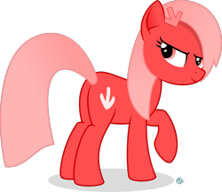 Size: 2199x1899 | Tagged: safe, artist:arifproject, oc, oc only, oc:downvote, pony, derpibooru, derpibooru ponified, gradient mane, meta, ponified, raised hoof, rear view, simple background, solo, transparent background, vector