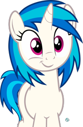 Size: 1827x2810 | Tagged: safe, artist:arifproject, dj pon-3, vinyl scratch, pony, unicorn, :t, cute, female, horn, looking at you, mare, simple background, smiling, smirk, smirk pone collection, solo, transparent background, vector, vinylbetes