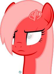 Size: 1400x1915 | Tagged: safe, artist:arifproject, edit, oc, oc only, oc:downvote, oc:hide, earth pony, pony, blind eye, bust, derpibooru, derpibooru ponified, edgy, eye scar, frown, hair over one eye, hairclip, hide, meta, ponified, portrait, scar, simple background, solo, the day downvote died, transparent background, unamused, vector