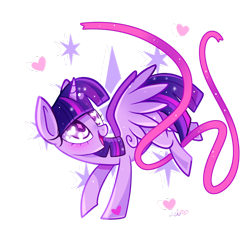 Size: 900x900 | Tagged: safe, artist:ipun, derpibooru import, twilight sparkle, twilight sparkle (alicorn), alicorn, pony, chibi, heart eyes, ribbon, simple background, solo, transparent background, wingding eyes