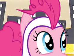 Size: 1024x768 | Tagged: safe, screencap, fili-second, pinkie pie, earth pony, pony, power ponies, veggietales