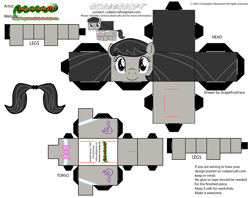 Size: 2979x2354 | Tagged: safe, artist:grapefruitface1, part of a set, octavia melody, earth pony, pony, arts and crafts, craft, cubeecraft, female, high res, papercraft, printable, smiling, solo, updated