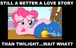 Size: 1024x651 | Tagged: safe, edit, edited screencap, screencap, pinkie pie, earth pony, pony, yakity-sax, better love story than twilight, cargo ship, cropped, female, mare, motivational poster, shipping, yovidaphone, yovidapie