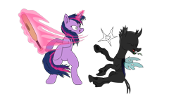 Size: 1920x1080 | Tagged: safe, artist:klystron2010, derpibooru import, twilight sparkle, changeling, fanfic:hard reset, baseball bat, blood, fanfic art, glowing horn, green blood, hard reset, home run, magic, telekinesis