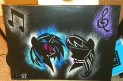 Size: 960x628 | Tagged: safe, artist:shyredd, dj pon-3, octavia melody, vinyl scratch, earth pony, pony, painting, traditional art