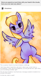 Size: 484x897 | Tagged: safe, artist:reuniclus, cloud kicker, pegasus, pony, ask, cloud, female, hooves together, lidded eyes, mare, on back, smiling, working hard hardly working