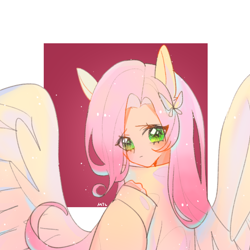 Size: 1080x1080 | Tagged: safe, artist:冥天狼wolf, fluttershy, human, female, looking at you, solo