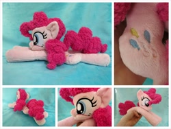 Size: 1600x1200 | Tagged: safe, artist:equinepalette, pinkie pie, earth pony, pony, beanie (plushie), female, irl, mare, photo, plushie, prone, solo