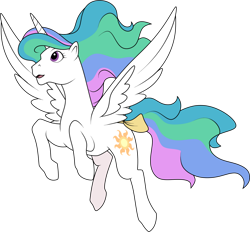 Size: 1280x1186 | Tagged: safe, artist:helenosprime, princess celestia, alicorn, pony, g1, bow, female, flying, g4 to g1, generation leap, mare, solo, tail bow