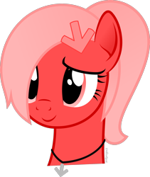 Size: 1800x2128 | Tagged: safe, artist:arifproject, oc, oc only, oc:downvote, pony, bust, cute, derpibooru, derpibooru ponified, jewelry, meta, necklace, ponified, ponytail, simple background, transparent background, vector
