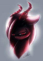 Size: 3508x4961 | Tagged: safe, artist:spectrumblaze, oc, oc only, oc:downvote, demon pony, pony, succubus, absurd resolution, derpibooru, derpibooru ponified, evil, female, mare, meta, ponified, signature, solo