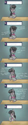 Size: 1024x4608 | Tagged: safe, artist:rflzqt, octavia melody, earth pony, pony, ask, blushing, bowtie, cup, dialogue, drinking, female, heart, implied lesbian, implied scratchtavia, implied shipping, looking at you, mare, shipping, smiling, solo, table, tumblr, vinyl and octavia in romance