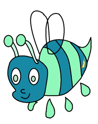 Size: 543x684 | Tagged: safe, sky stinger, bee, insect, top bolt, pun, simple background, solo, species swap, white background