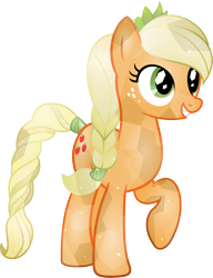 Size: 4226x5500 | Tagged: safe, artist:theshadowstone, applejack, crystal pony, earth pony, pony, absurd resolution, braid, braided tail, crystallized, female, mare, missing accessory, simple background, solo, tail wrap, transparent background, vector