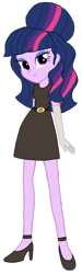 Size: 372x1245 | Tagged: safe, artist:tsundra, derpibooru import, twilight sparkle, equestria girls, alternate costumes, alternate hairstyle, hair bun, simple background, solo, transparent background