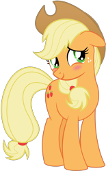 Size: 6565x10609 | Tagged: safe, artist:emberfiremane, applejack, earth pony, pony, the last roundup, .svg available, absurd resolution, blush sticker, blushing, cute, female, inkscape, jackabetes, mare, simple background, transparent background, vector, vector trace