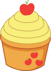 Size: 376x521 | Tagged: safe, artist:shadowfoxgraphics, applejack, cupcake, food, no pony, simple background, solo, transparent background, vector