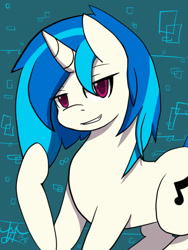 Size: 600x800 | Tagged: safe, artist:yoichi-hayabusa, dj pon-3, vinyl scratch, pony, unicorn, looking at you, solo