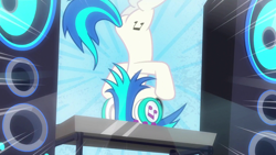 Size: 1920x1080 | Tagged: safe, screencap, dj pon-3, vinyl scratch, pony, slice of life (episode), breakdancing, female, headphones, mare, plot, solo