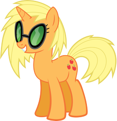 Size: 3857x4000 | Tagged: safe, artist:namelesshero2222, applejack, dj pon-3, vinyl scratch, earth pony, pony, unicorn, female, high res, mare, palette swap, recolor, simple background, solo, transparent background, vector