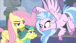 Size: 1280x720 | Tagged: safe, screencap, fluttershy, ocellus, silverstream, pegasus, pony, school daze, disguise, disguised changeling, pony ocellus