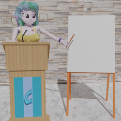 Size: 2000x2000 | Tagged: safe, artist:bluest, princess celestia, principal celestia, equestria girls, 3d, armpits, big breasts, bracelet, breasts, cleavage, easel, female, jewelry, nail polish, podium, princess breastia, template