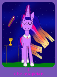 Size: 570x770 | Tagged: safe, artist:ekdeans, derpibooru import, twilight sparkle, twilight sparkle (alicorn), alicorn, pony, 1000 hours in ms paint, amicitia, ms paint, pony pov series, tarot, you tried